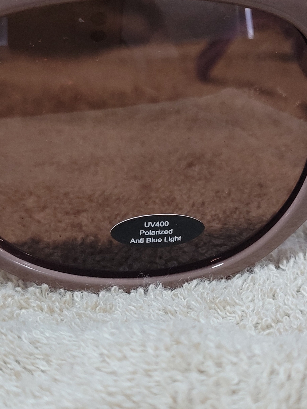 Women's Oversized Sunglasses in Light Mauve with Brown Lenses - Picture 2 of 6